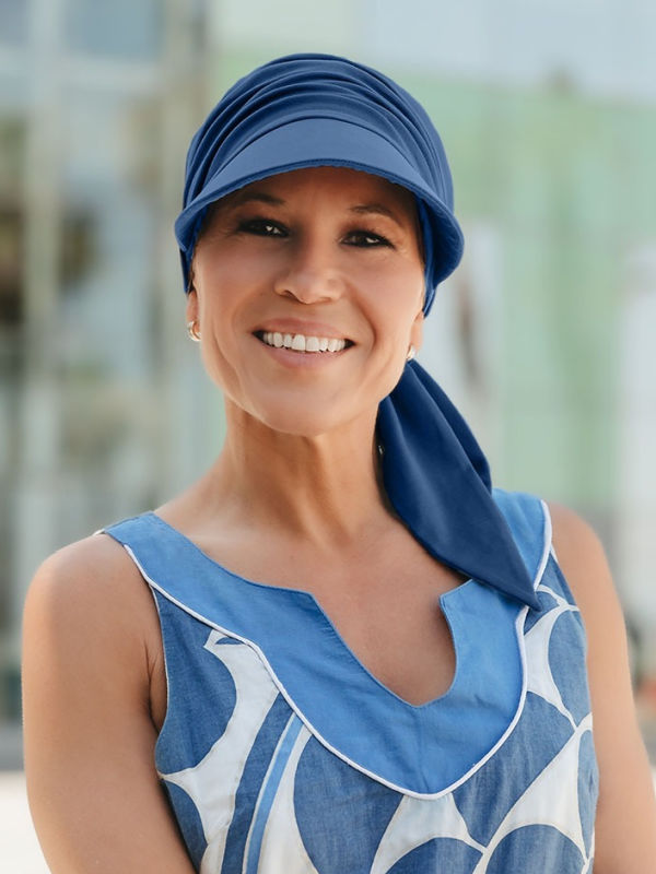 Cap Sofia Dusty Blue - chemotherapy headwear / alopecia cap 
