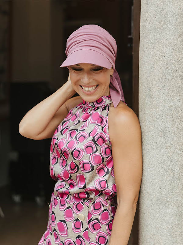 Cap Sofia Pink - chemotherapy headwear / alopecia cap 