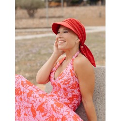 Pet Sofia Dark Red - chemo mutsje / alopecia mutsje Pet Sofia Dark Red - hippe chemo mutsjes chemo muts zomer Felice Headwear
