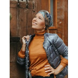 Top Susan Garden Blue - chemo mutsje /  alopecia hoofdbedekking Hippe chemomutsjes Mooihoofd - Top Susan Garden Blue