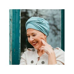 Top Susan  Smoke Blue - cancer hat / alopecia headwear Top Susan  Smoke Blue - cancer hat / alopecia headwear