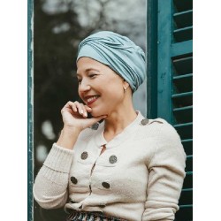 Top Susan  Smoke Blue - cancer hat / alopecia headwear Top Susan  Smoke Blue - cancer hat / alopecia headwear