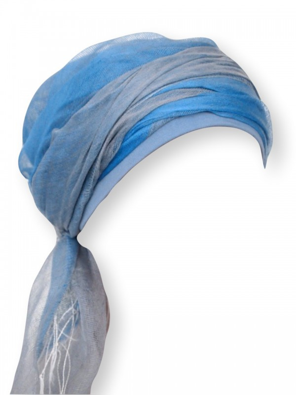 Sjaal-band blue - chemo hoofddoek / alopecia sjaal Sjaal-band blue - chemo hoofddoek / alopecia sjaal