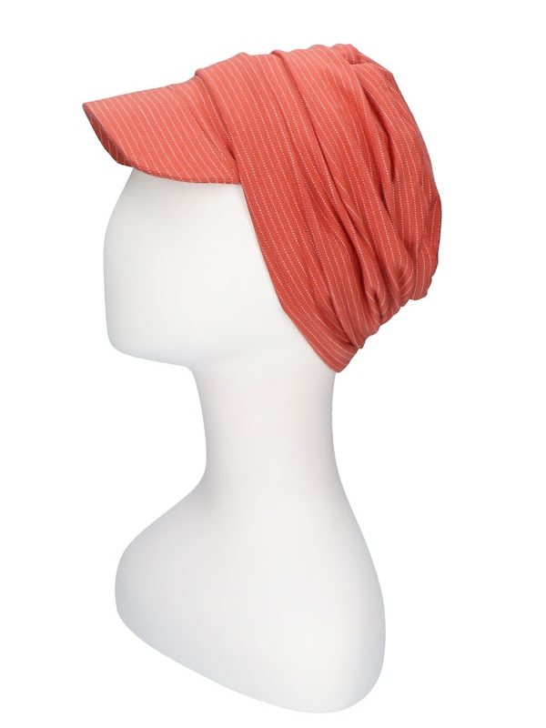 Chemo mutsjes Lookhatme - Pet Diane Brique White Stripes - chemo pet / alopecia pet