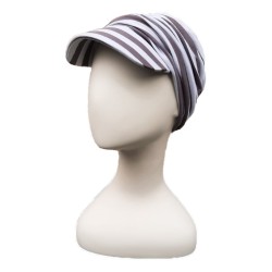 Pet Diane Grijs-Wit - chemo mutsje / alopecia mutsje Chemo mutsjes Lookhatme - Pet Diane Grijs-Wit - chemo pet / alopecia pet