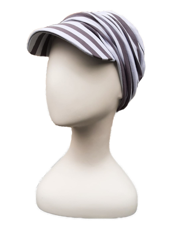 Cap Diane Grey/white - chemo hat / alopecia headwear