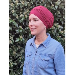 Comfortable hat Iris Bordeaux - chemo hat / alopecia hat