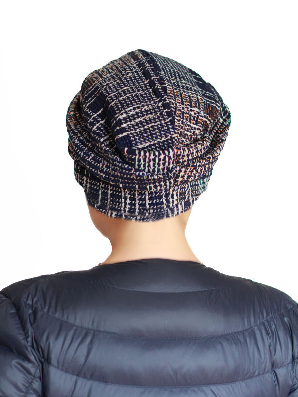 Mutsje Maya donker blauw patroon Mutsje Maya donker blauw patroon