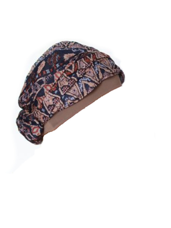 Top Mano Print Bruin - chemo mutsje / alopecia mutsje Top Mano Print Bruin - chemo mutsje / alopecia mutsje
