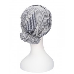 Hippe chemo mutsjes winkel - Top Mano navy wit glitter - alopecia mutsje