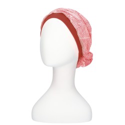 Chemo mutsjes met sjaal Lookhatme - Top Mano Rood wit glitter - chemo mutsje / alopecia mutsje