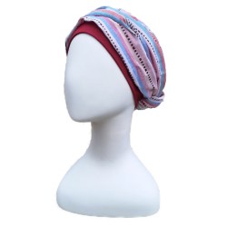 Top Mano Ikat Pink - chemo mutsje / alopecia mutsje hippe chemo mutsjes chemo sjaaltjes - Top Mano Ikat Pink