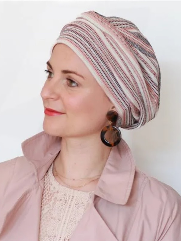 Mutsje Maya roze/rood - chemotherapie mutsje - alopecia hoofdbedekking Mutsje Maya roze/rood - chemotherapie mutsje - alopecia hoofdbedekking
