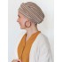 Chemo Mutsjes Maya Stripes Cream - chemo muts / alopecia hoofdbedekking