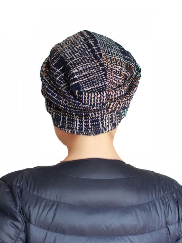 Mutsje Maya donker blauw patroon Mutsje Maya donker blauw patroon