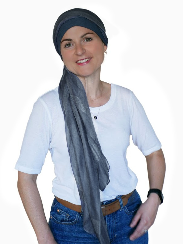 Sjaalmutsje Fusion Jeans - chemo hoofdsjaal / alopecia sjaal Sjaalmutsje Fusion Jeans - chemo hoofdsjaal / alopecia sjaal
