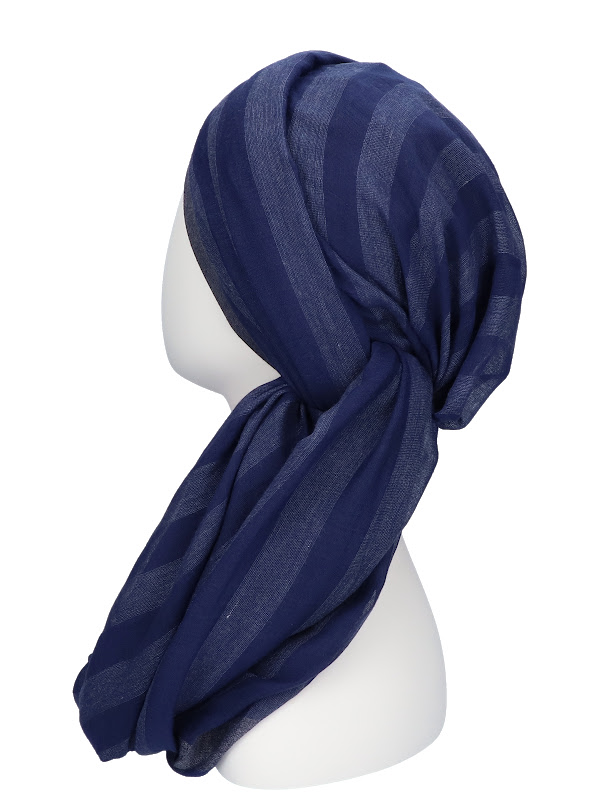 Scarf-hat Fusion Navy - chemo headscarf / alopecia scarf