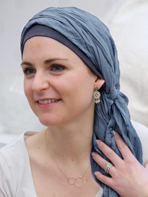 voorgevormde chemo sjaals - Sjaalmutsje New Delhi Jeans - voorgevormde chemo sjaal / alopecia sjaal