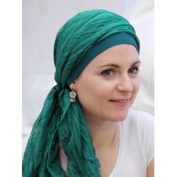 Sjaalmutsje New Delhi Pacific - chemo mutsje / alopecia sjaal Voorgevormde chemo sjaals Mooihoofd - Sjaalmutsje New Delhi Pacific - hippe chemo mutsjes Lookhatme