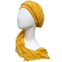 Sjaalmutsje New Delhi Oker - chemo hoofdsjaal / alopecia sjaal hippe chemo mutsjes Lookhatme - Sjaalmutsje New Delhi Oker - chemo hoofdsjaal / alopecia sjaal