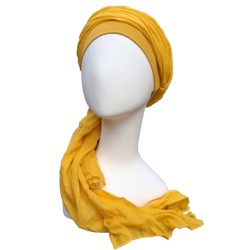 Sjaalmutsje New Delhi Oker - chemo hoofdsjaal / alopecia sjaal hippe chemo mutsjes Lookhatme - Sjaalmutsje New Delhi Oker - chemo hoofdsjaal / alopecia sjaal