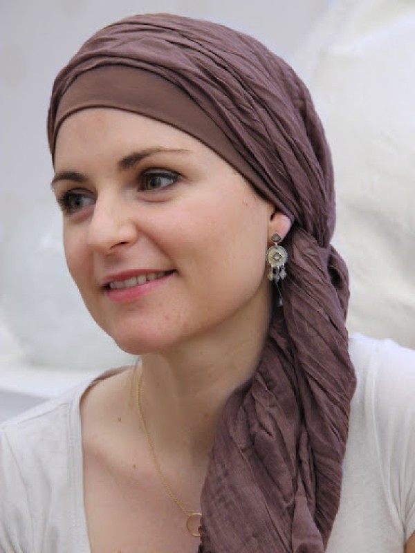 Scarf-hat New Delhi Brown - chemo headscarf / alopecia scarf