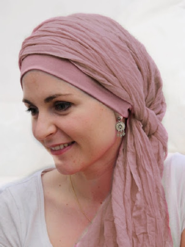 Scarf-hat New Delhi Pink - chemo headscarf / alopecia scarf