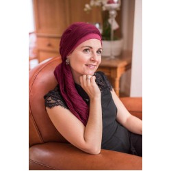 chemo mutsjes Lookhatme - Sjaalmutsje New Delhi Bordeaux - chemo hoofdsjaal / alopecia sjaal