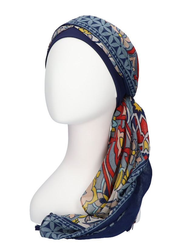 Scarf-hat New Delhi Fantasy multi B - chemo headscarf / alopecia scarf