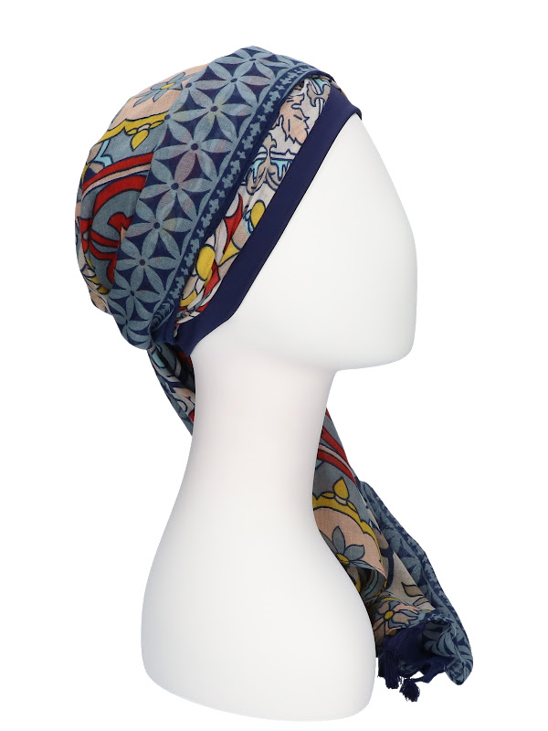 Scarf-hat New Delhi Fantasy multi B - chemo headscarf / alopecia scarf