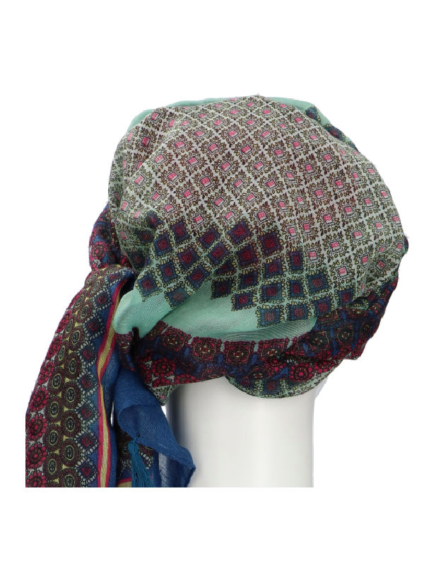 Sjaalmutsje New Delhi Fantasie Framboise Print - chemo hoofddoekje / alopecia sjaal Sjaalmutsje New Delhi Fantasie Framboise Print - chemo hoofddoekje / alopecia sjaal