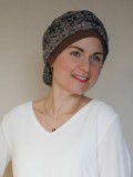 Scarf-hat New Delhi Shiny Brown - chemo headscarf / alopecia scarf