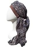 Scarf-hat New Delhi Shiny Brown - chemo headscarf / alopecia scarf