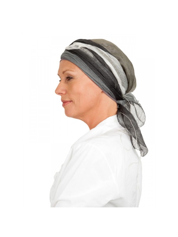 Scarf-hat Grey - chemo headscarf