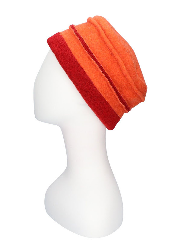 Hippe chemo mutsjes winkel - Mutsje Zoë Oranje/Rood - chemo muts winter