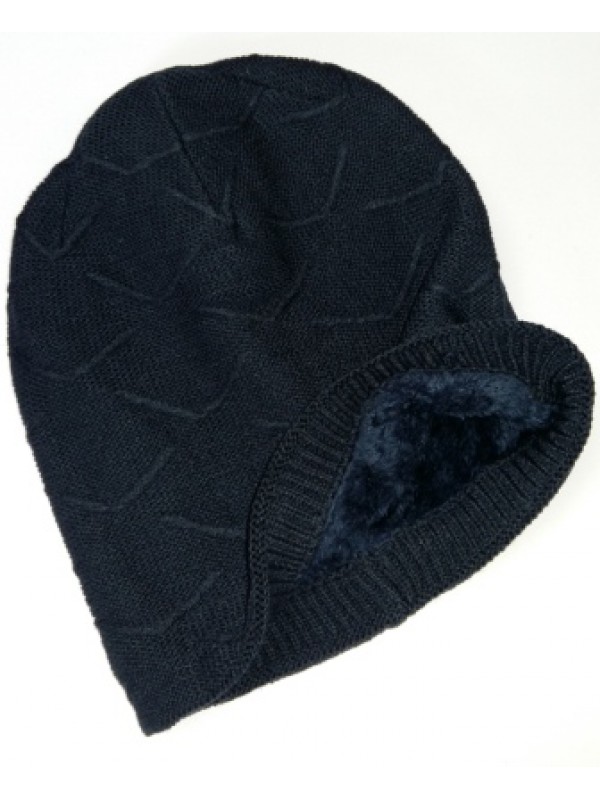 Beanie Courtney, met fleece, navy Beanie Courtney, met fleece, navy