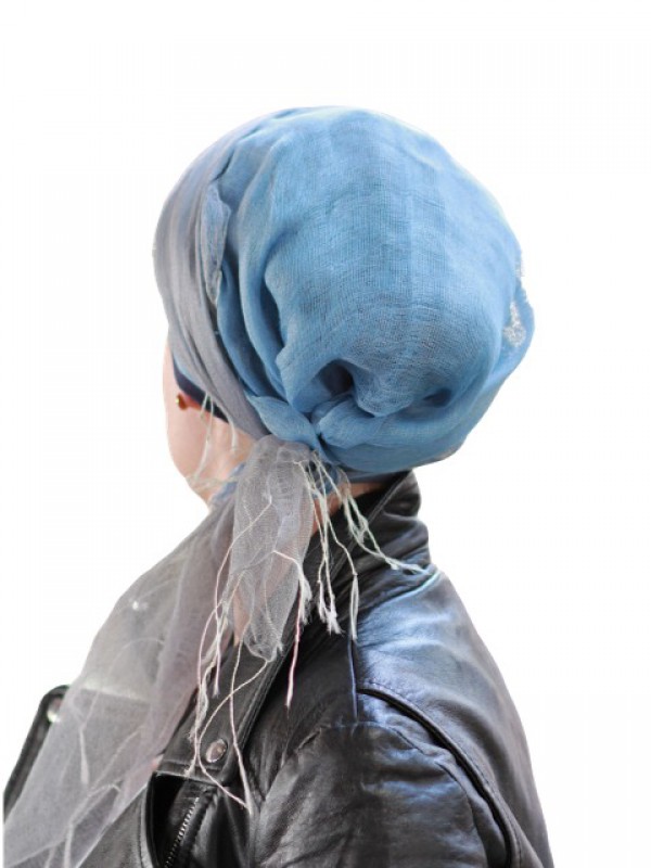 Scarf-band jeans - chemo headwear summer