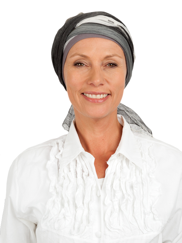 Scarf-hat Grey - chemo headscarf